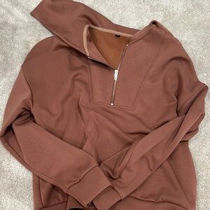 Brown Quarter-Zip Pullover